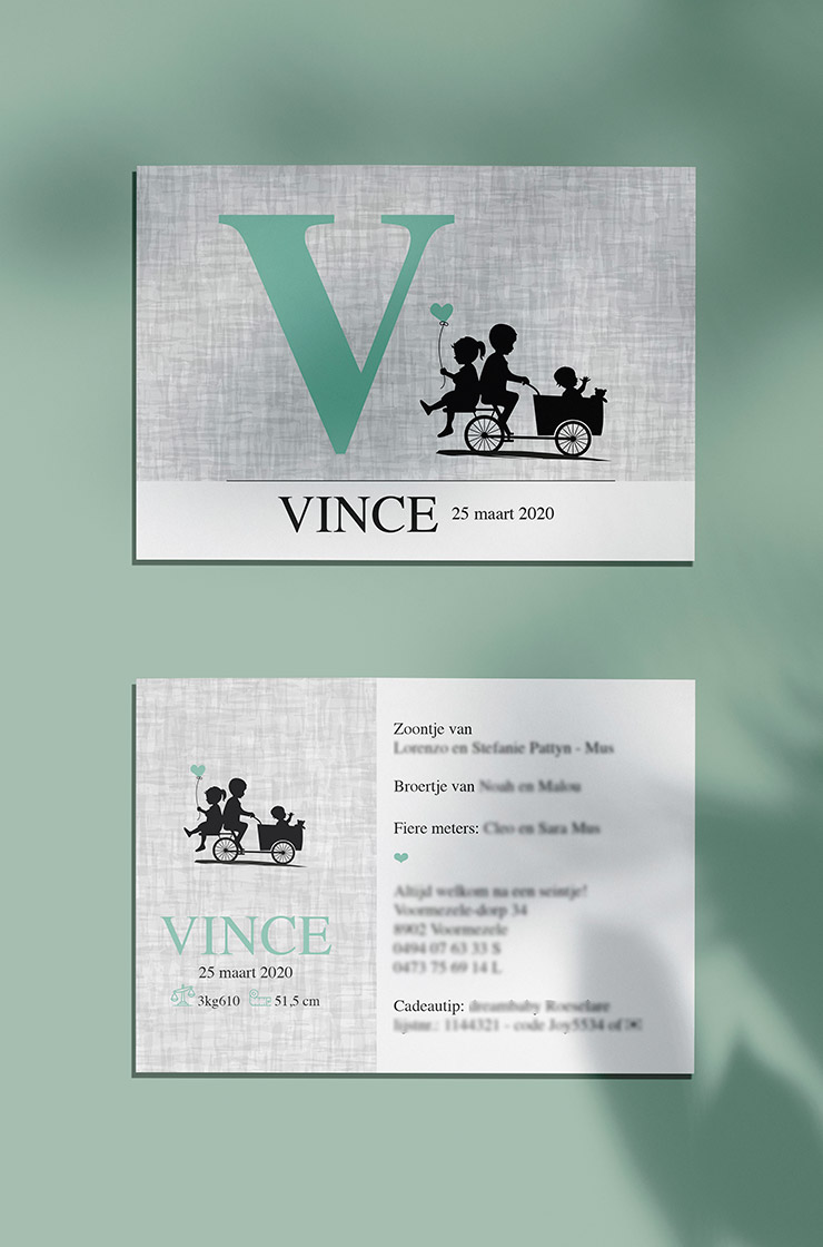Lina Design Geboortekaartje Vince